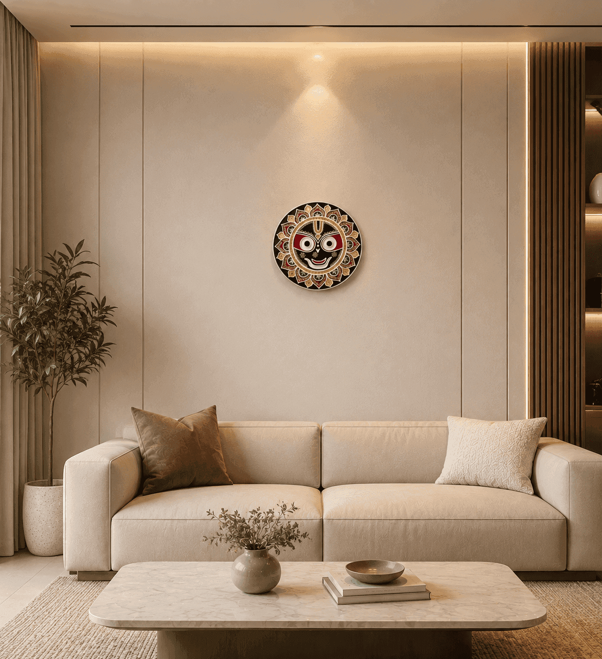 Jagannath Lippan piece in a living room